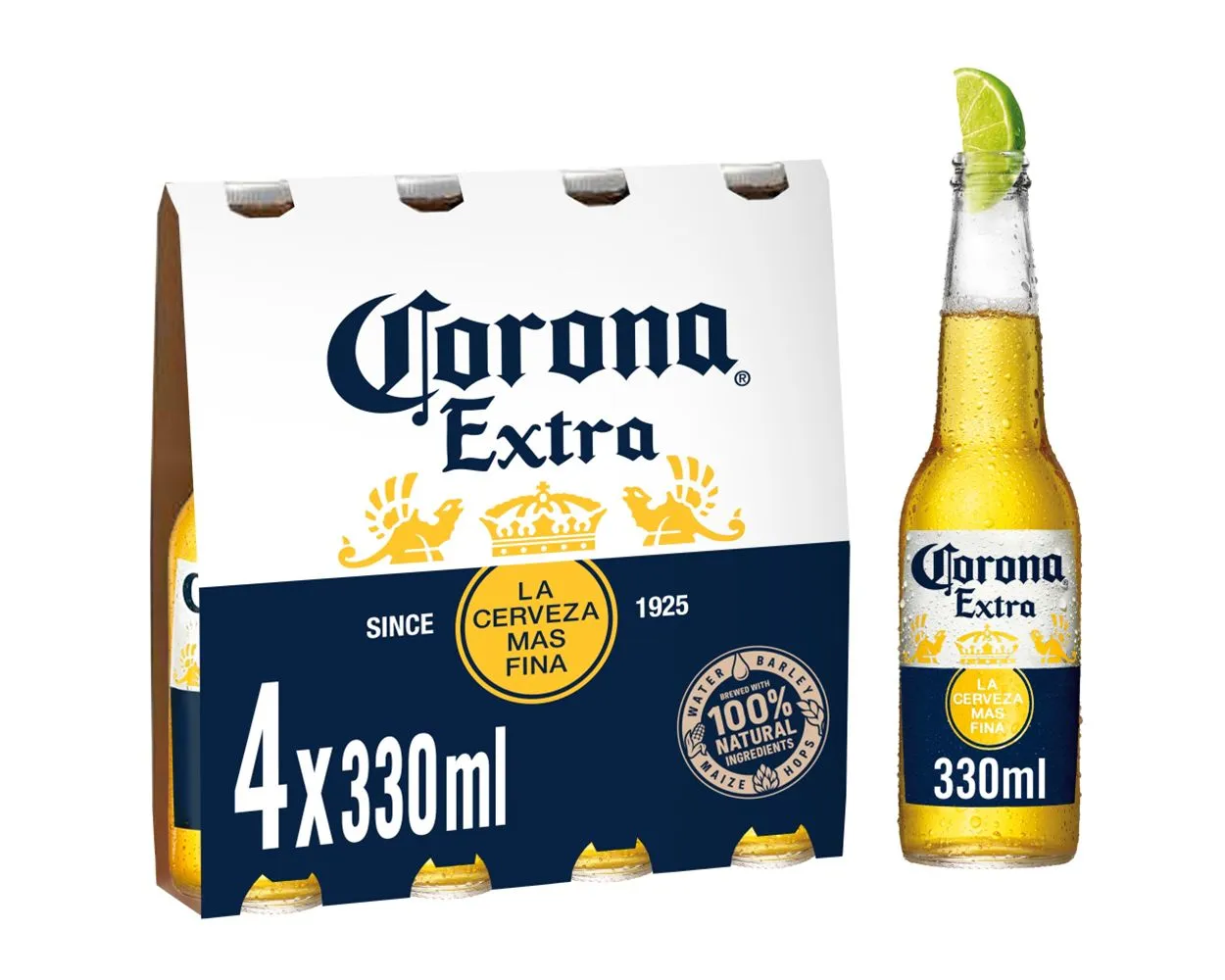 Corona extra mexican beer 4pack bottle