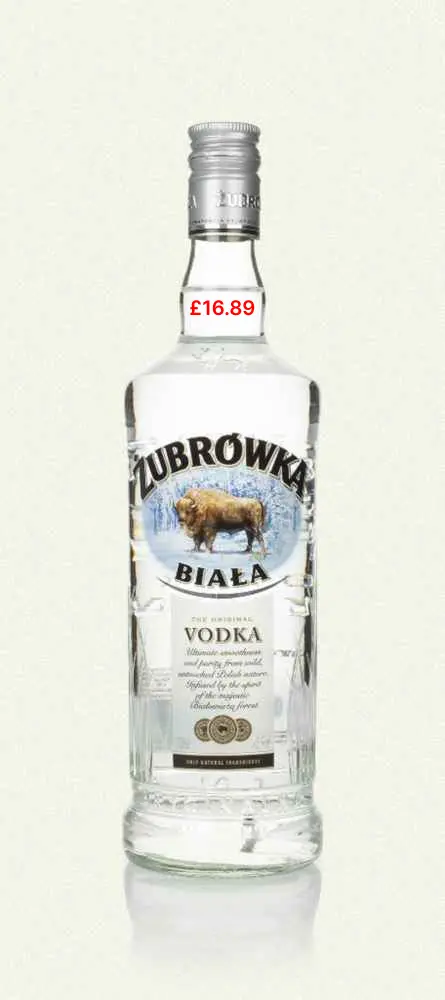 Zubrowka biala vodka pmp â£16.89
