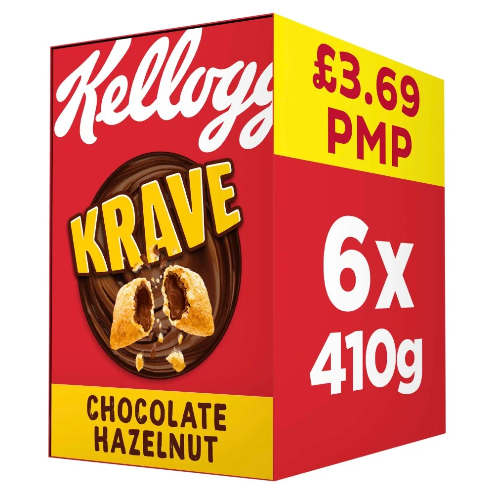Kellogg's krave choc haz b/fast cereal pmp£3.69