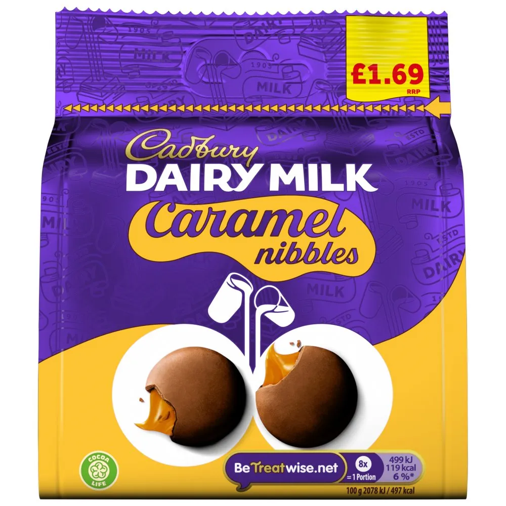 ***cadbury nibble bags caramel £1.69
