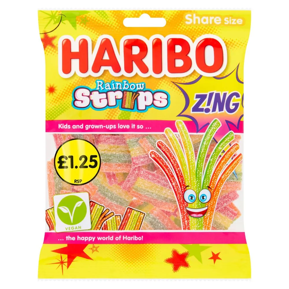Haribo Rainbow Strips Zing PM £1.25