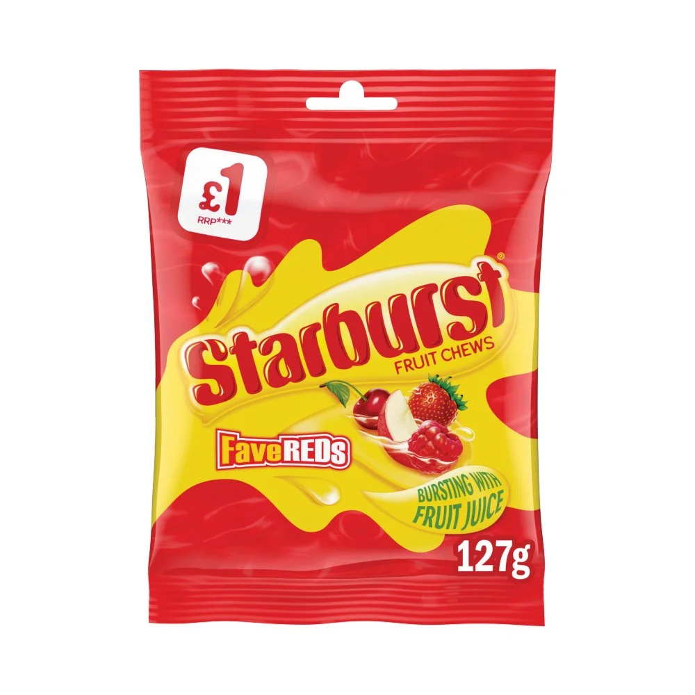 Starburst fave reds pouch pmp £1