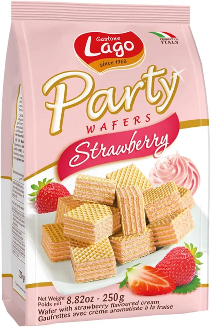 Lago Party Wafers Strawberry