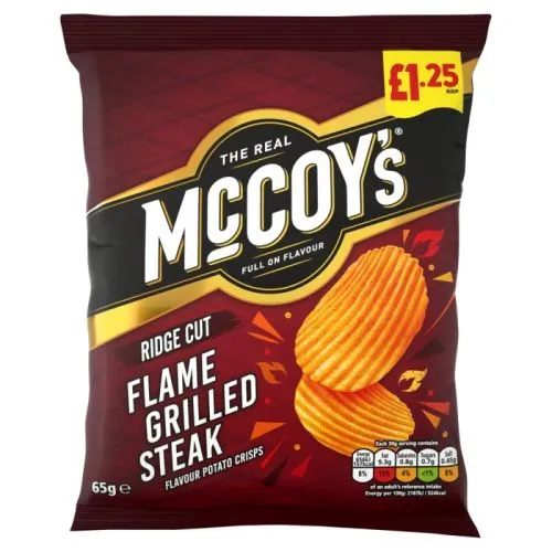 Mccoys flame grilled steak crisps pm £1.35
