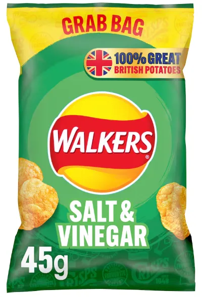 Walkers salt & vinager crisps grab bag