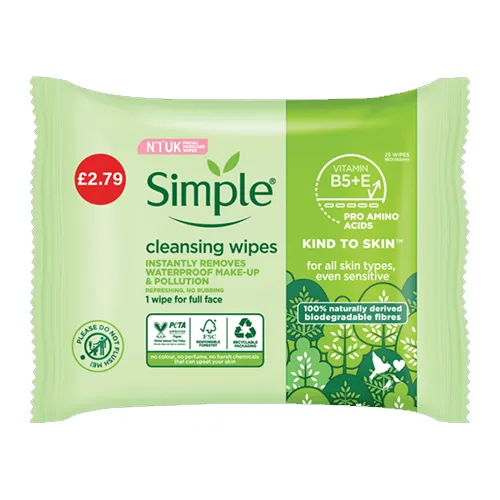 Simple Wipes Biodegradable PM £2.79