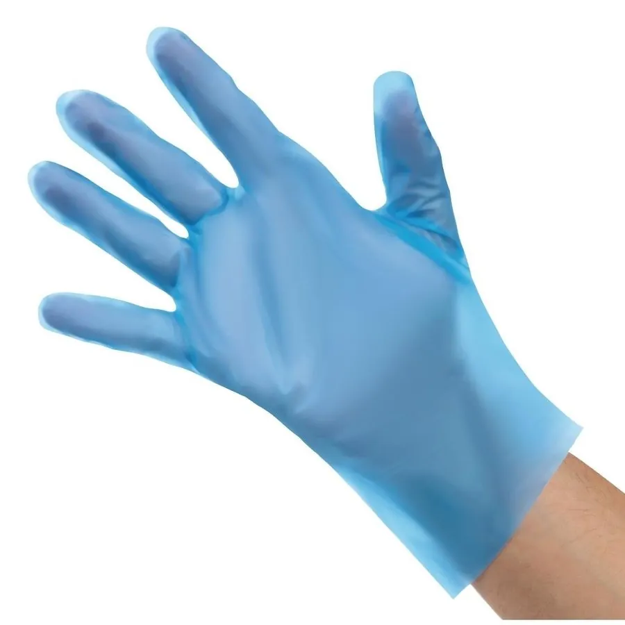 Tpe blue disposable gloves powder free large