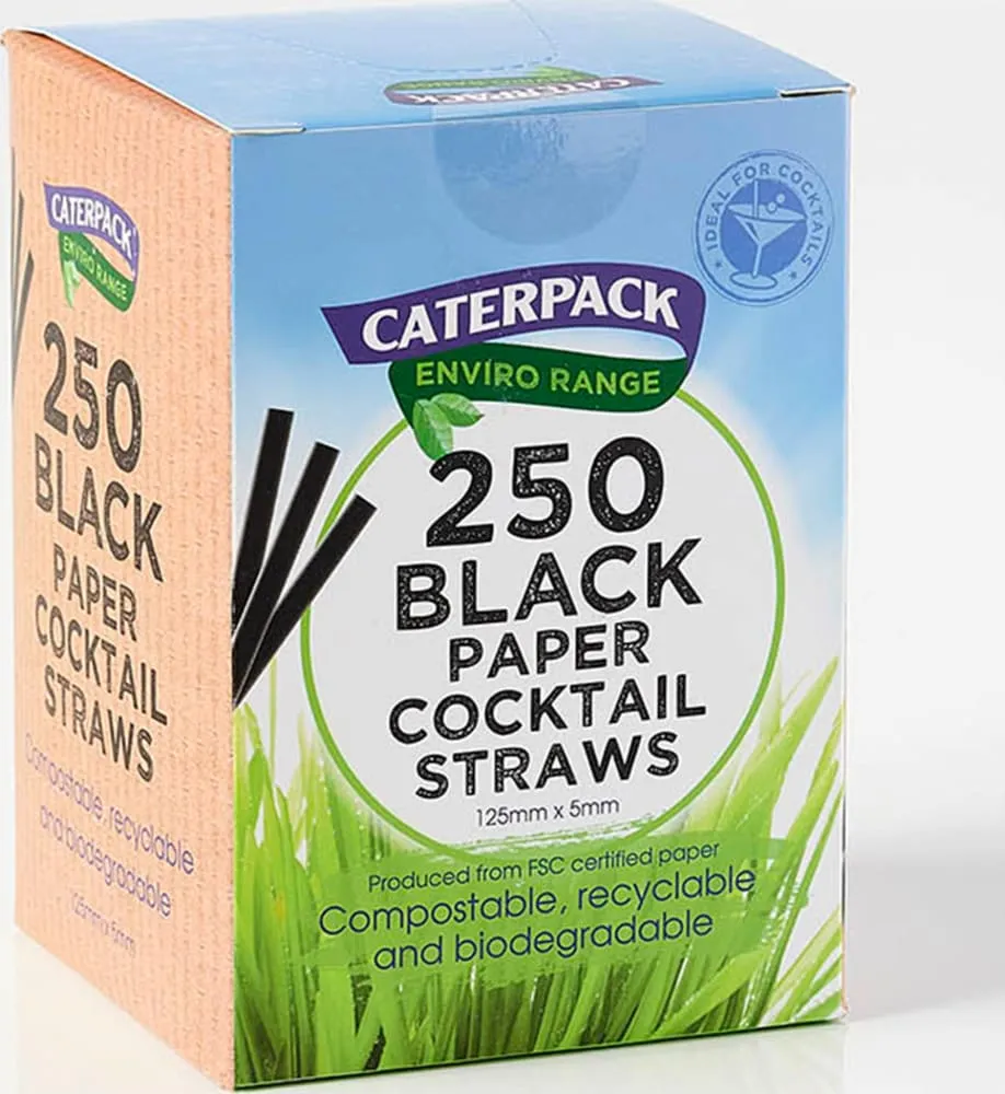 Enviro black cocktail straws 10646