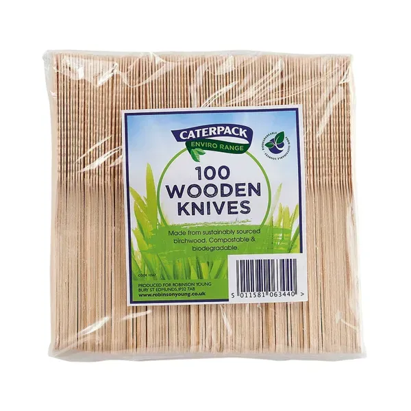 Caterpack enviro wooden knives 10567