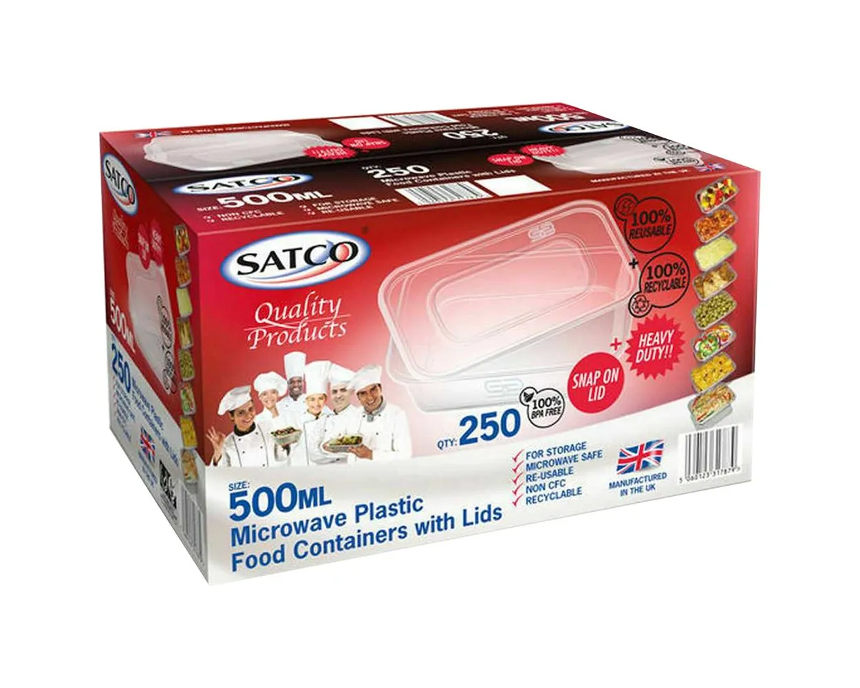 Satco containers & lids 500ml