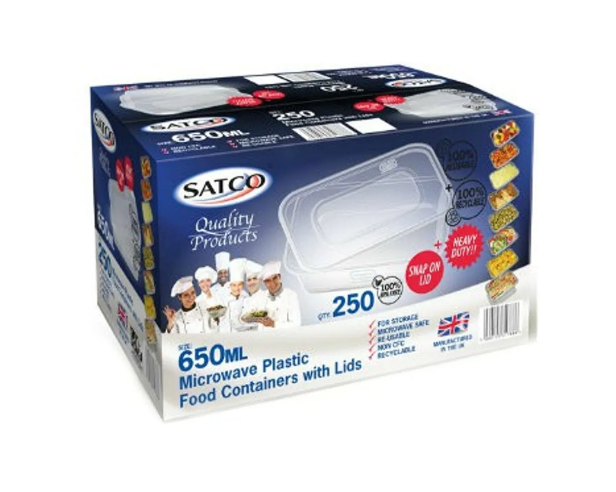 Satco containers & lids 650ml