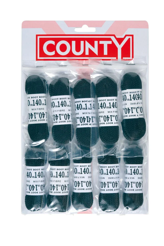 County Blk F/ball Laces