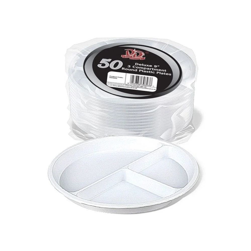 Dina Deluxe Comp Plastic Plates 9''
