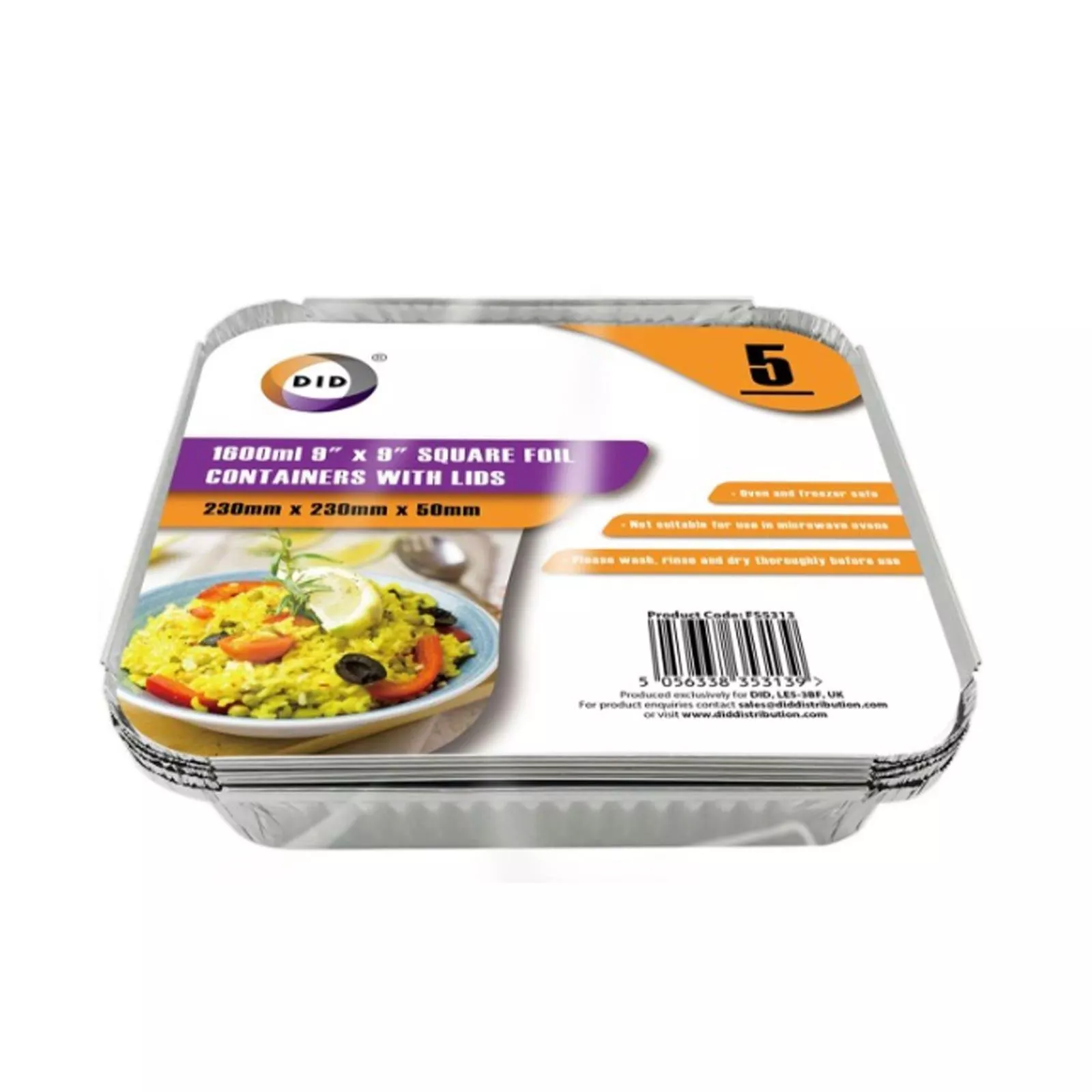 Dina foil container with lids 2oomm