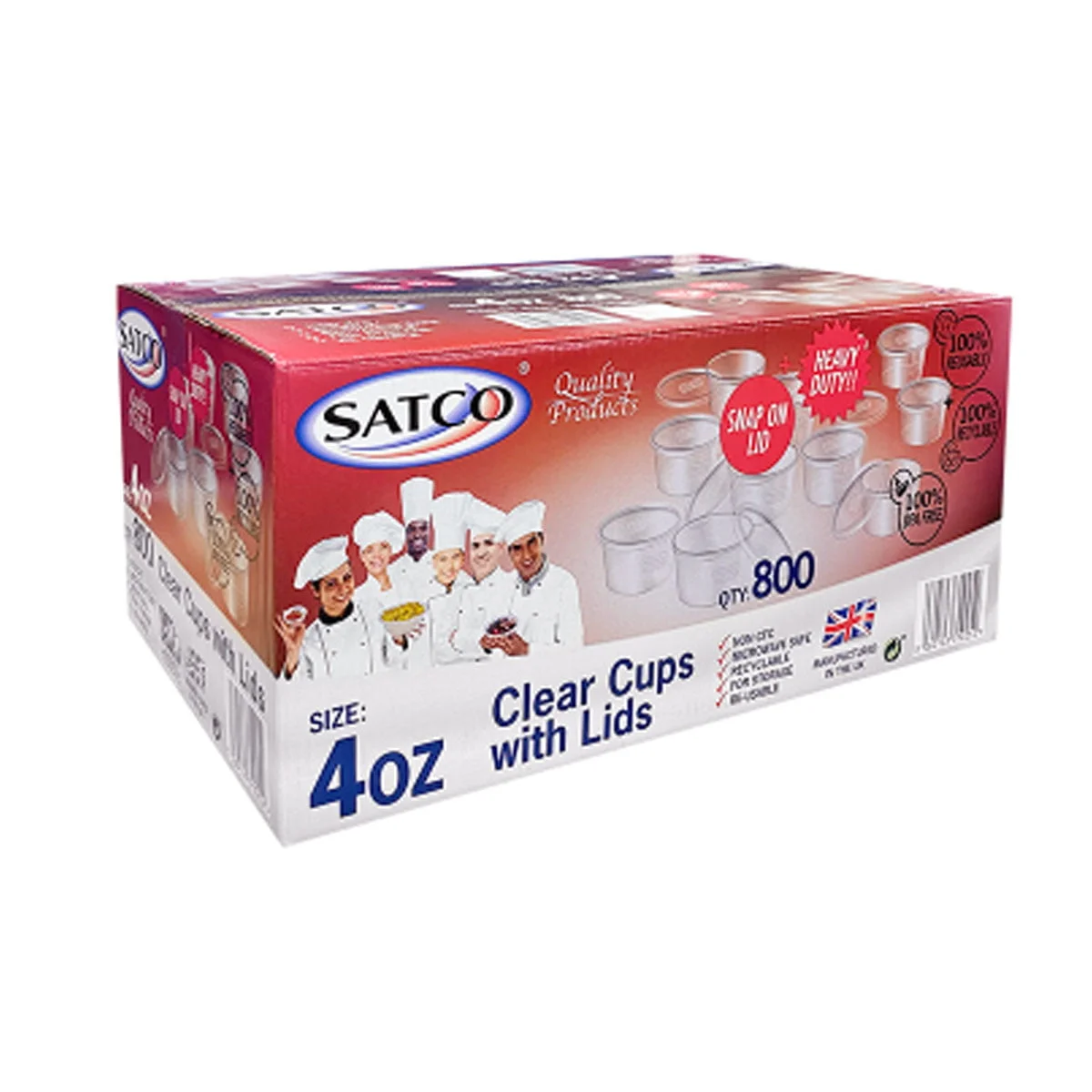 Satco Clear Cups&lids Round