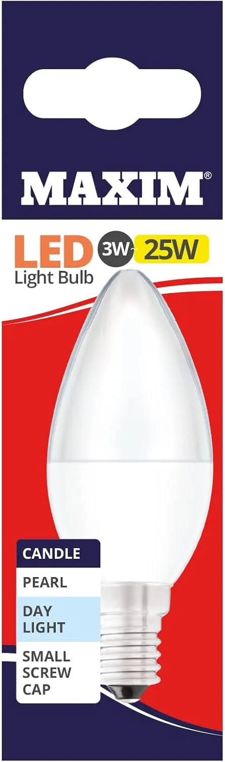 Maxim 3w=25w led candle ses pearl