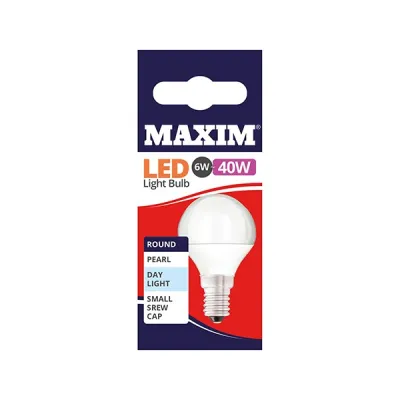 Maxim 5 watt led round small edison screw clear pe