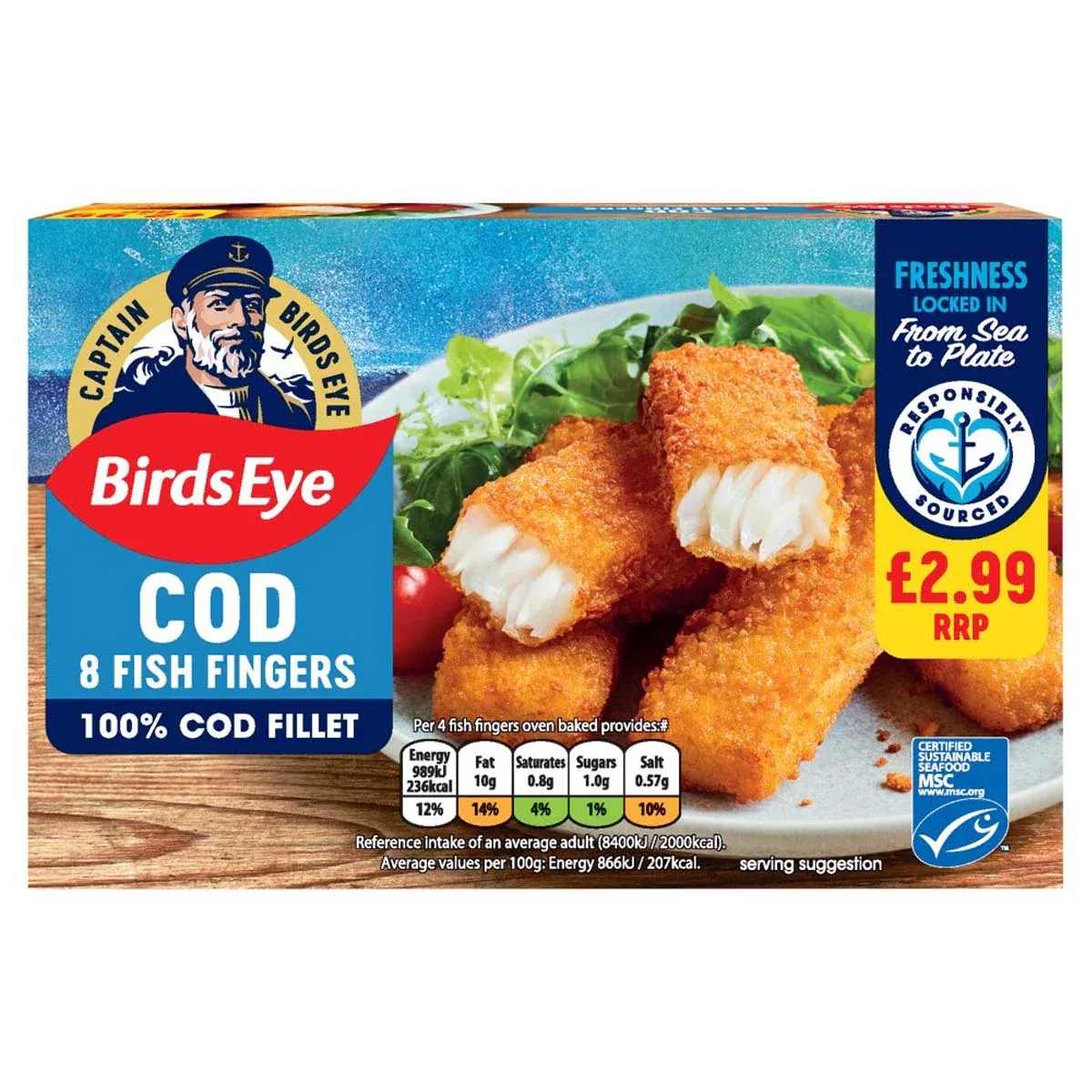 Birds Eye 8 Cod Fish Fingers £2.99