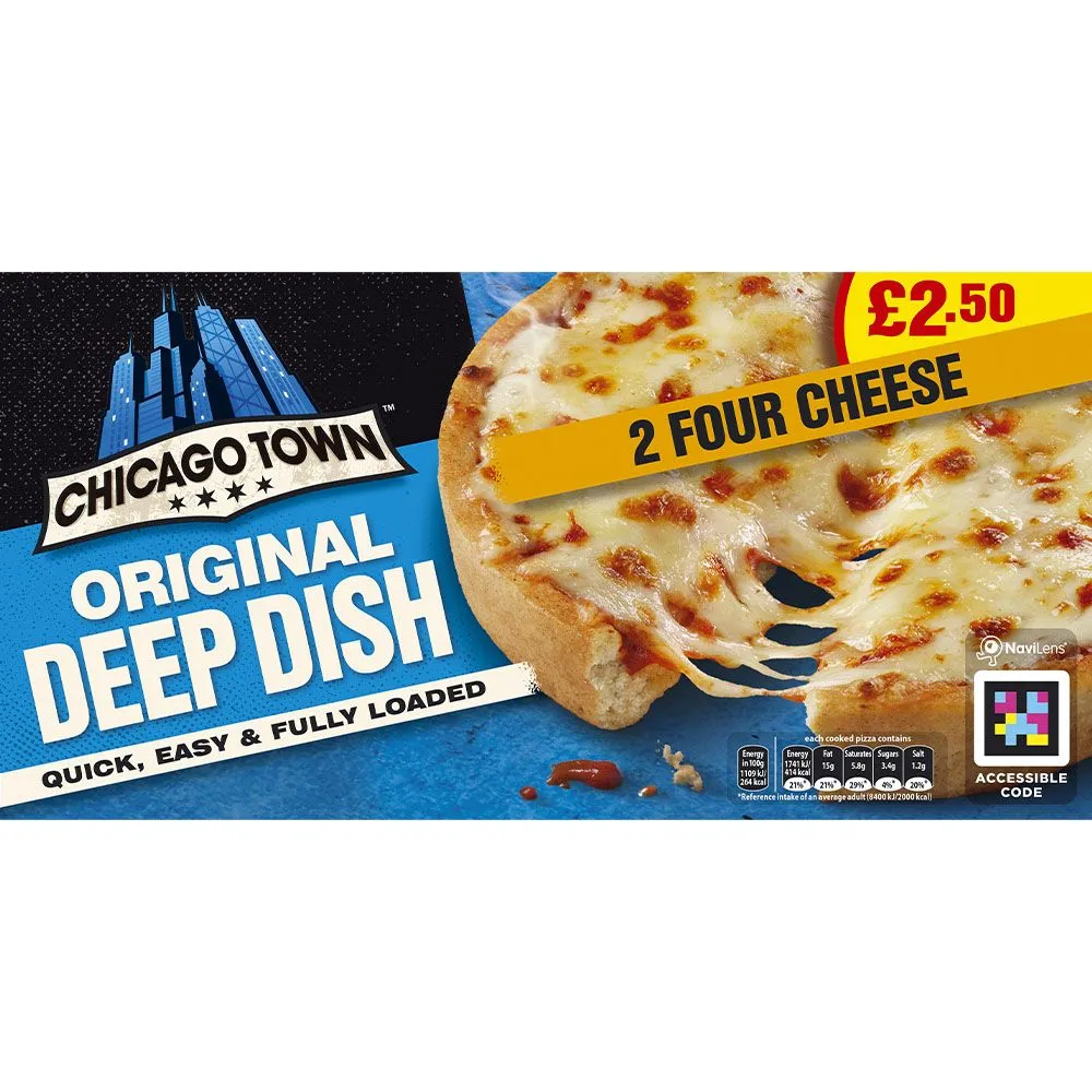 Chicago town 2 deep dish four cheese £2.50