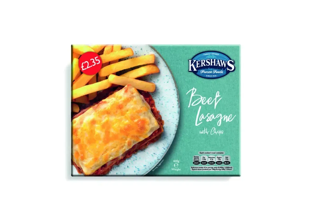 12 kershaws beef lasagne £2.35