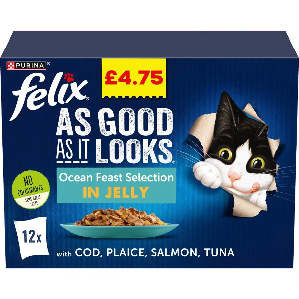 FELIX POUCH OCEAN FEAST IN JELLY PM£4.75 12PACK