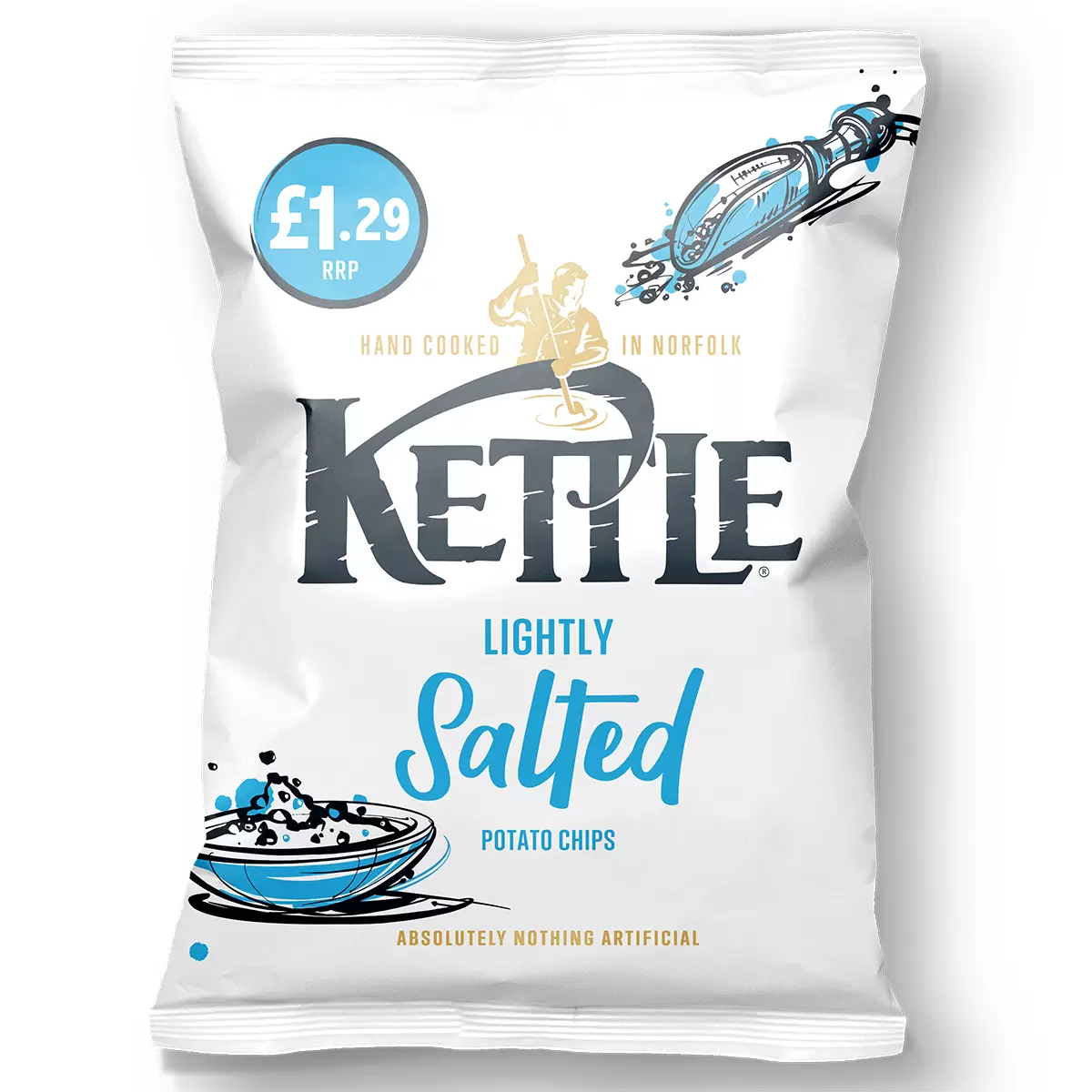 KETTLE CHIPS LIGHTLY SALTE PMP£1.29