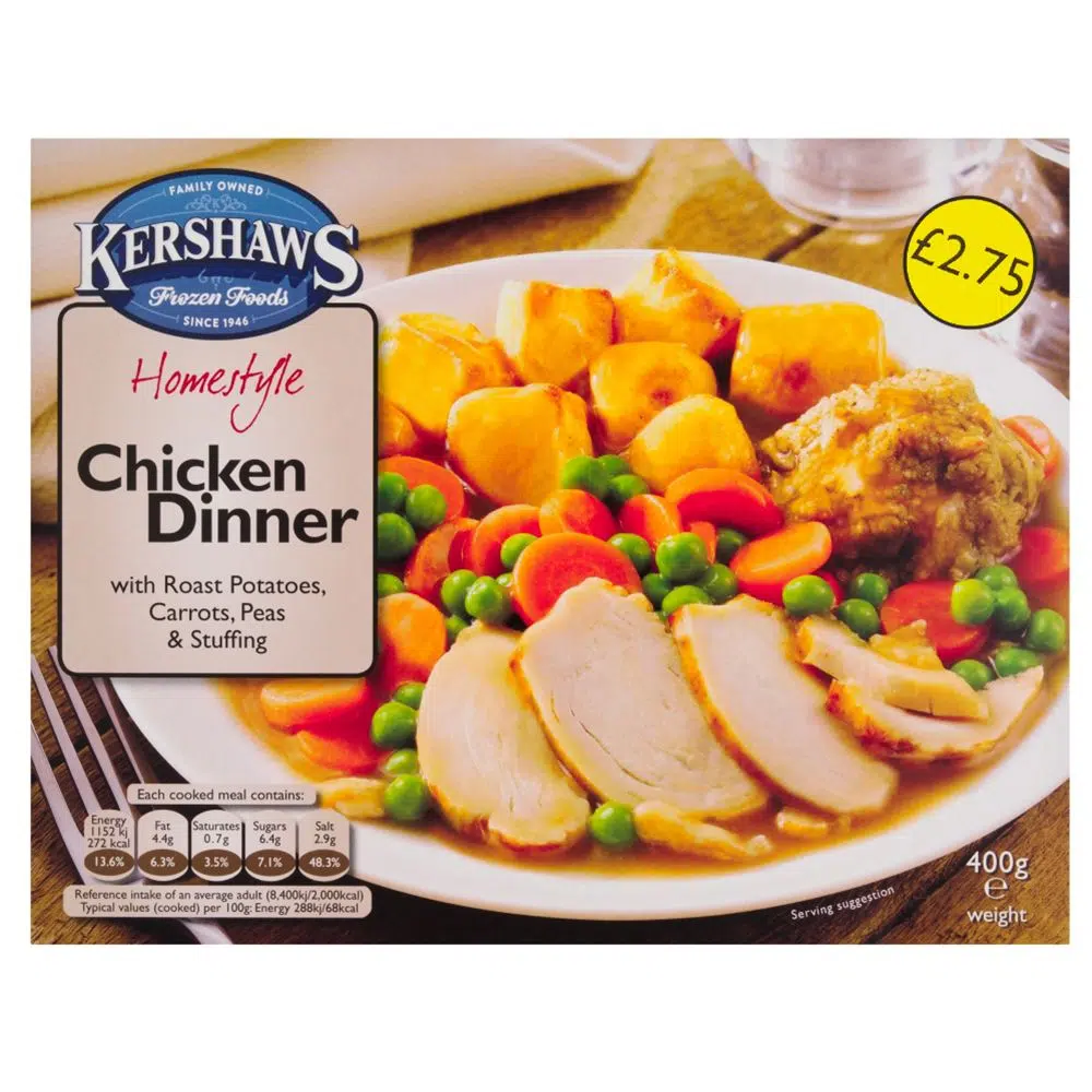 12 KERSHAWS CHICKEN DINNER £2.75