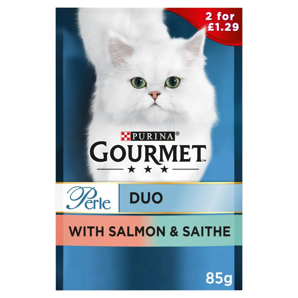 GOURMET PERLE POUCH SALMON 2/ £1.29