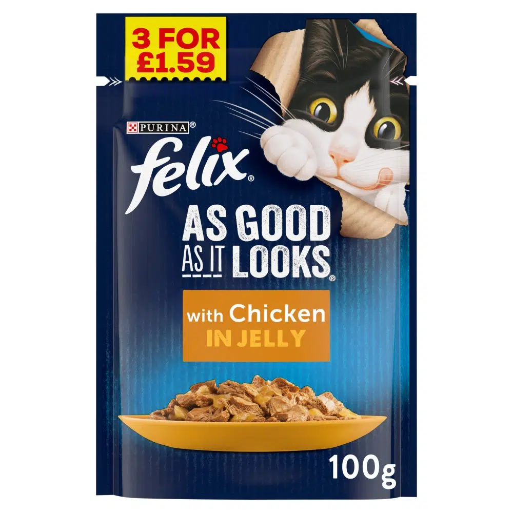 FELIX AGAIL CHICKEN POUCH 3FOR£1.59