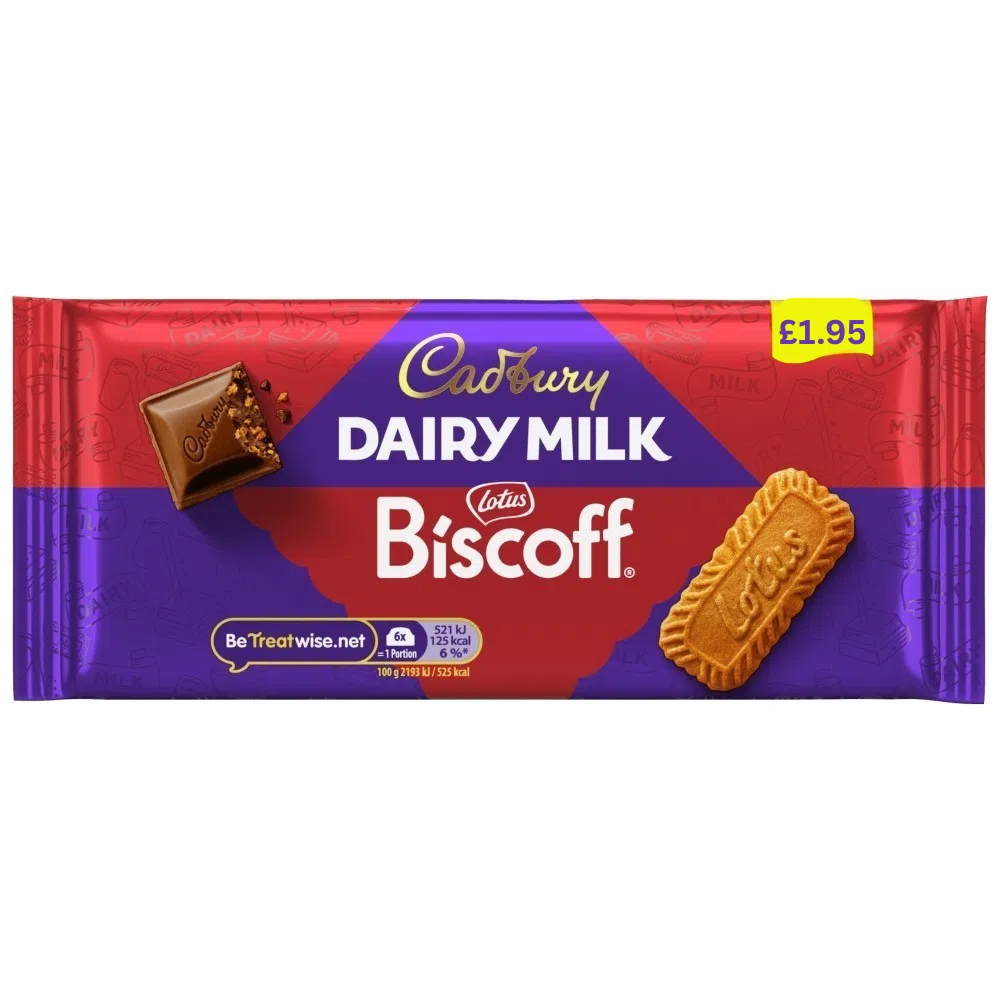 CABURY DAIRY MILK BISCOFF PMP £1.95