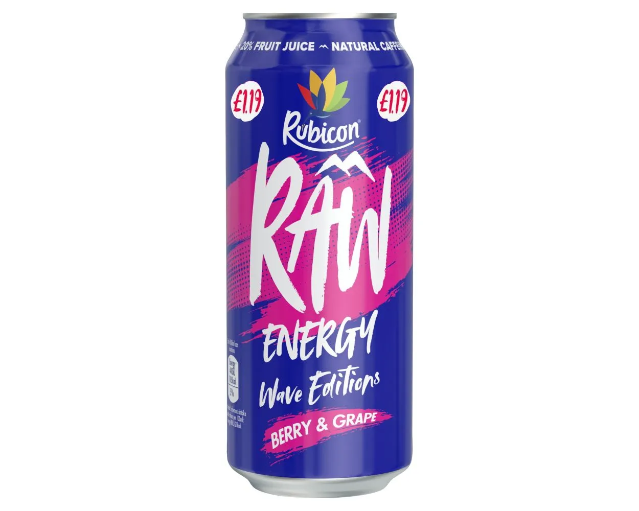 Rubicon raw energy berry & grape pmp £1.19