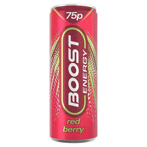 Boost energy can red berry pmp£0.75