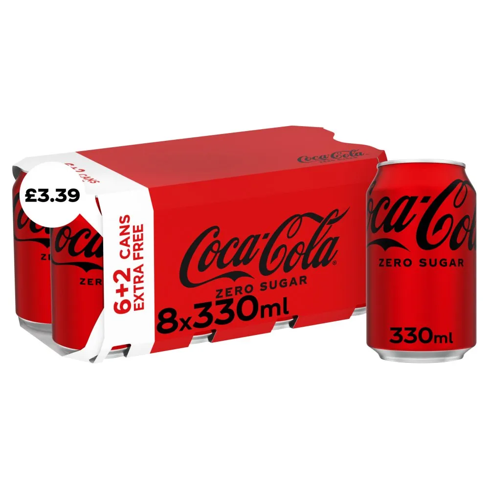 Coca cola zero sugar 8 pack£3.39