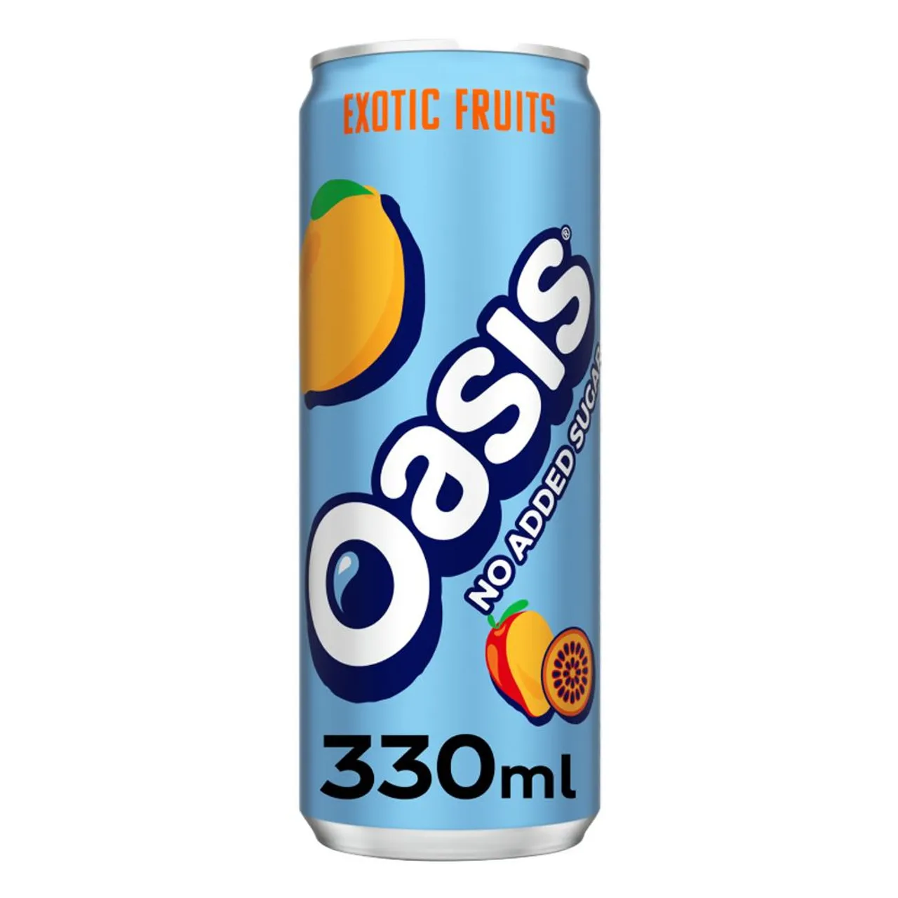 Oasis Exotic Fruit No Added Sugar Sleek Can