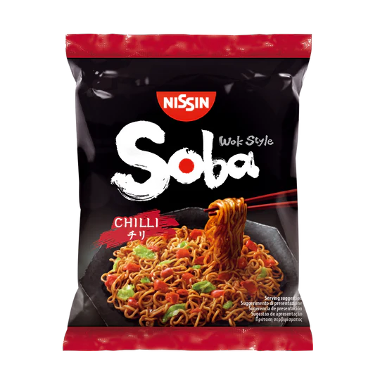 Nissin soba noodles chilli bag