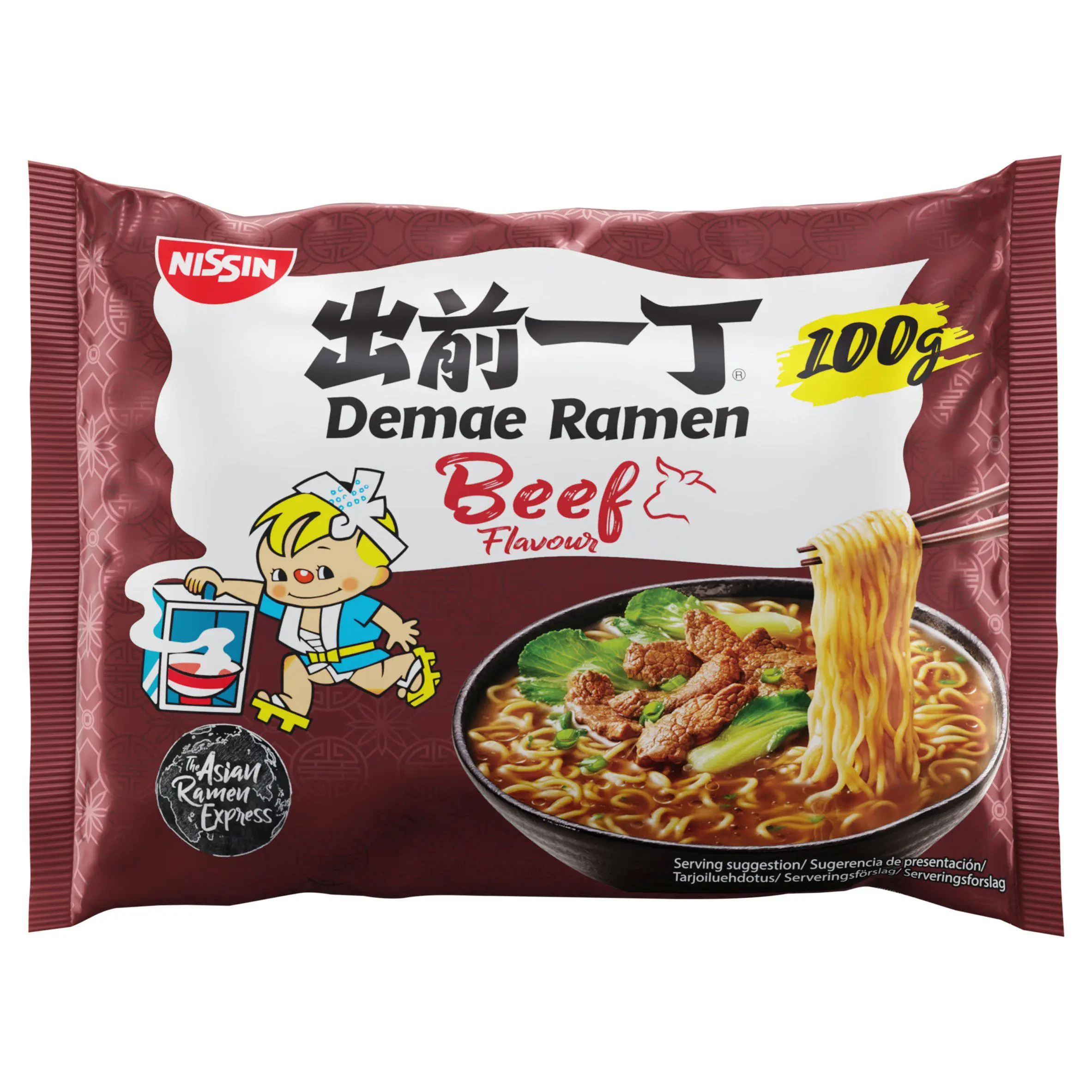 Nissin soba demae ramen beef