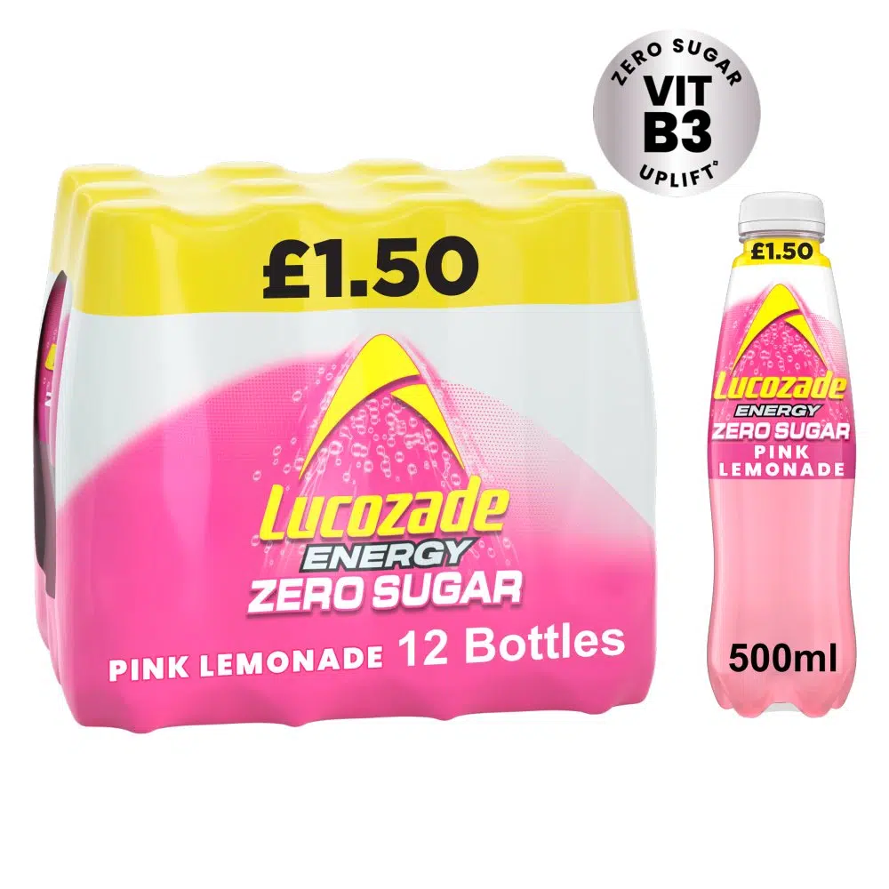 Lucozade Energy Zero Pink Lemonade PM £1.50