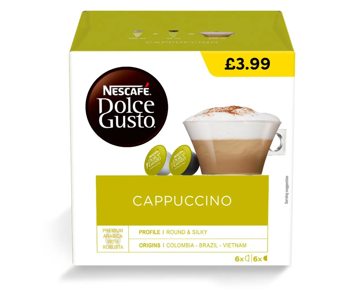 ***nescafe docle gusto cappuccino 12s pm £3.99