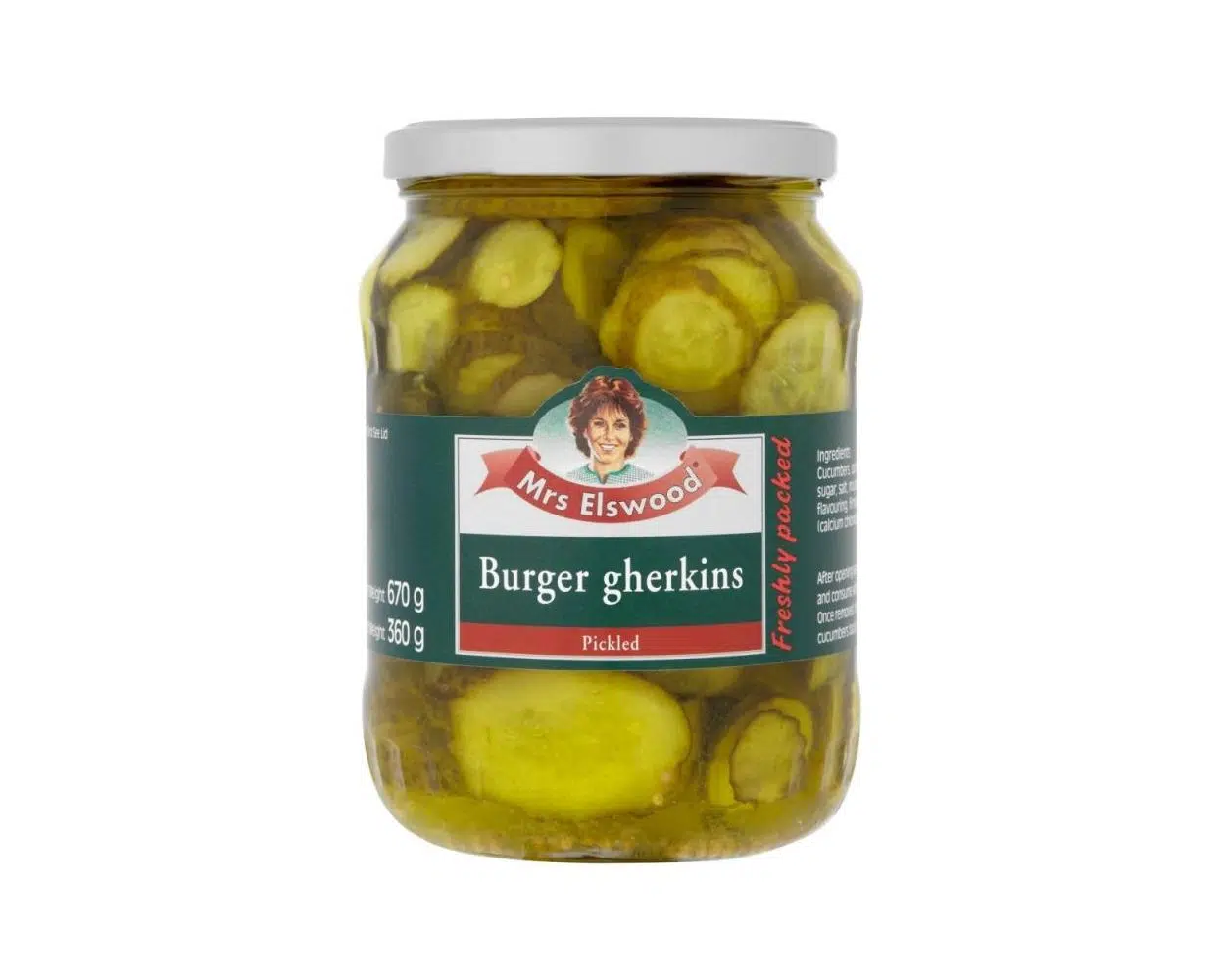 Mrs elswood burger gherkins