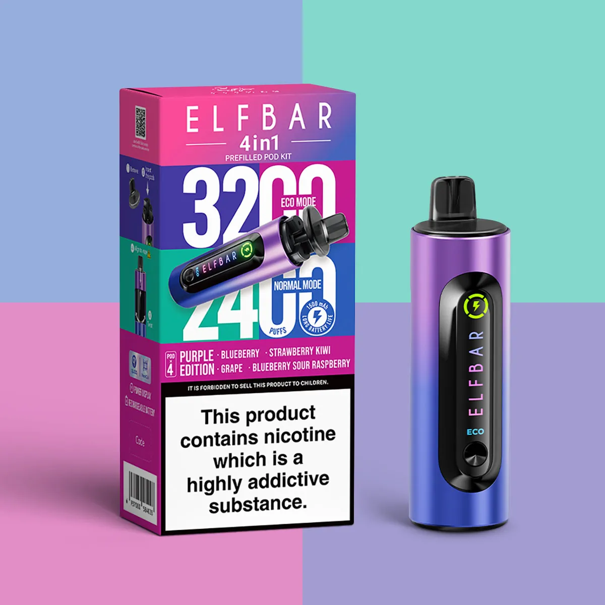 Elfbar 4 in 1 purple edition kit