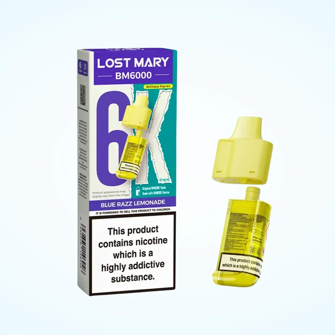 Lost mary bm6000 blue razz lemonade pod