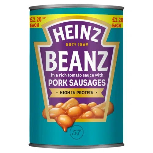 Heinz Beans&sausages PM £2.20