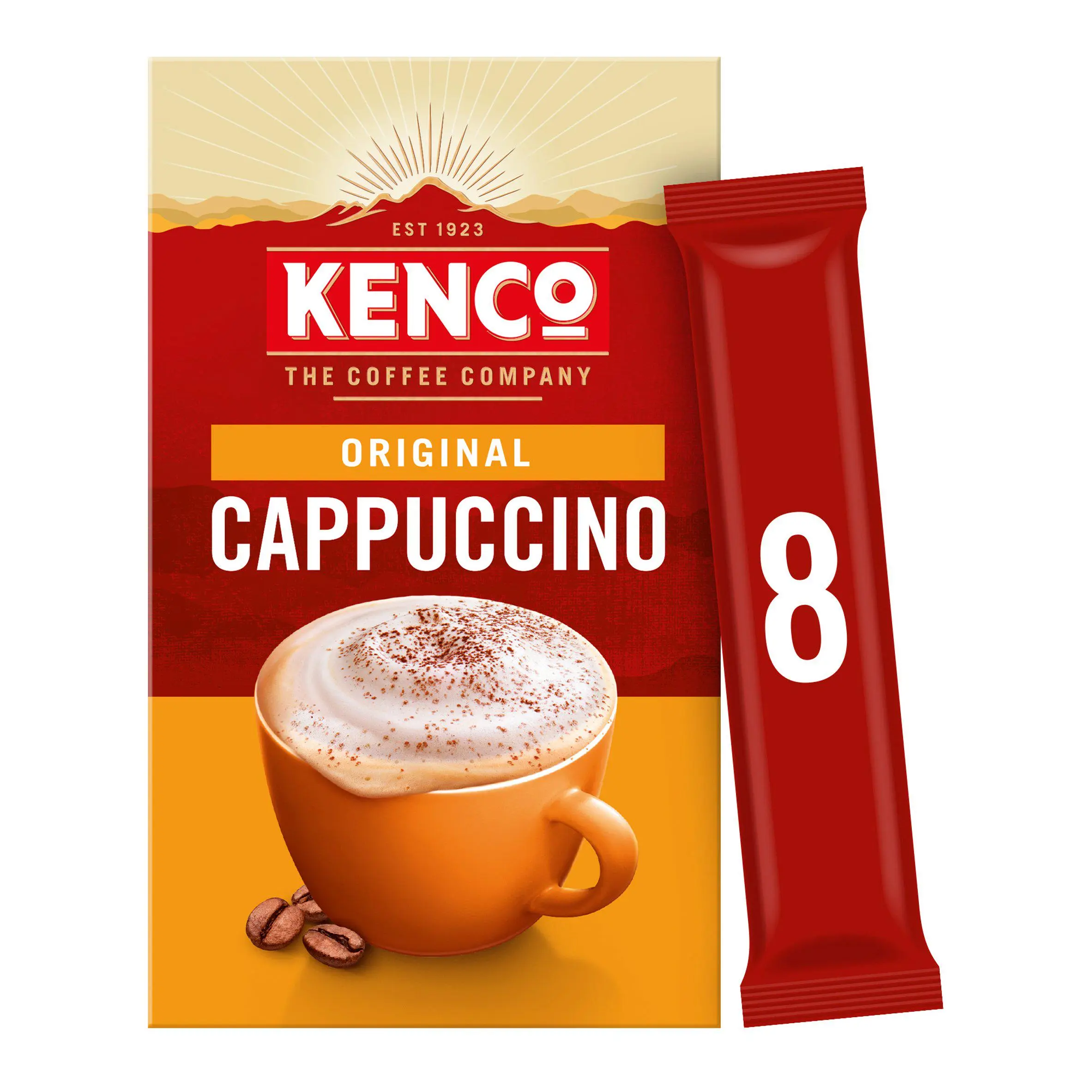 Kenco cappuccino instant coffee sachet 8pk