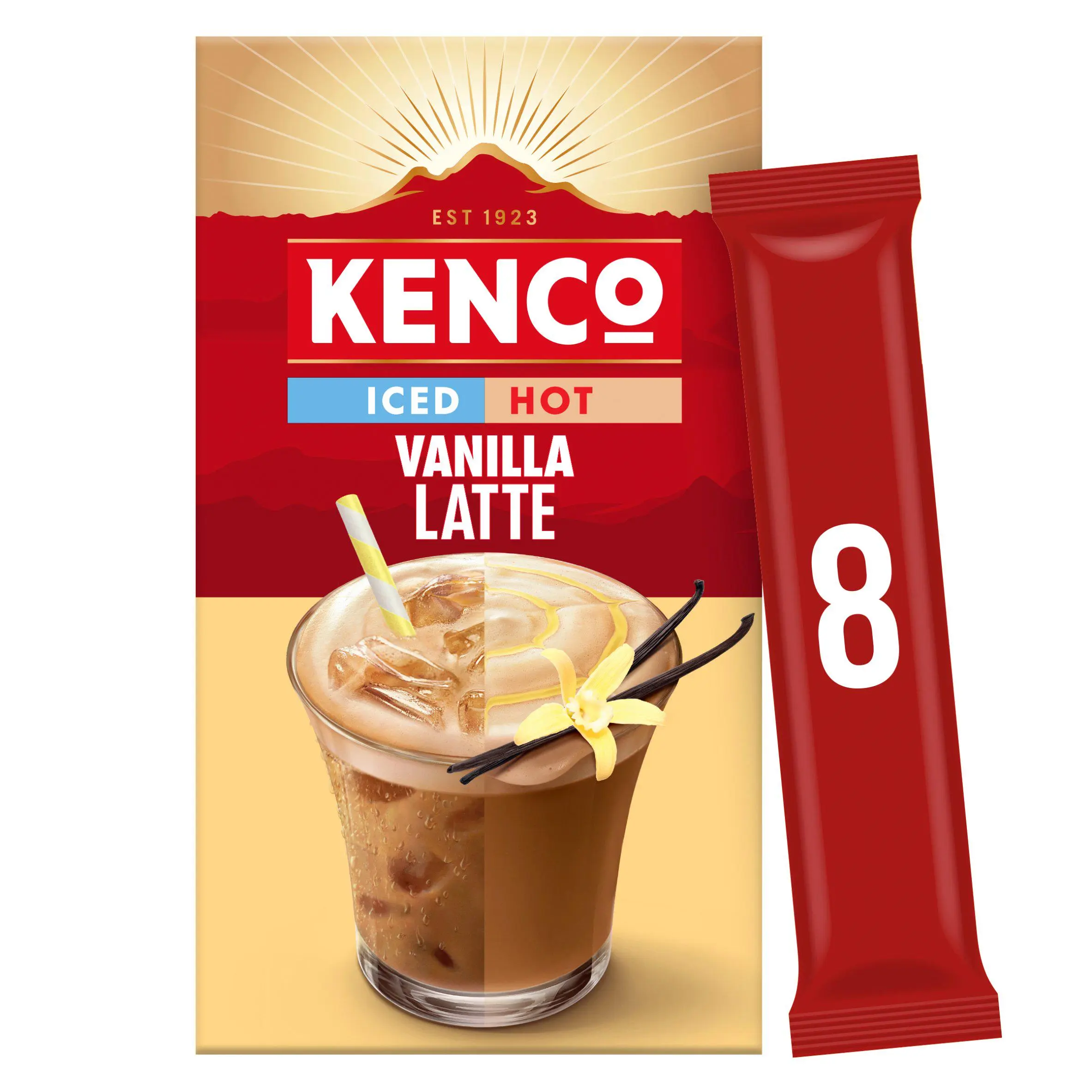 Kenco iced /hot vannila latte sachet 8pk