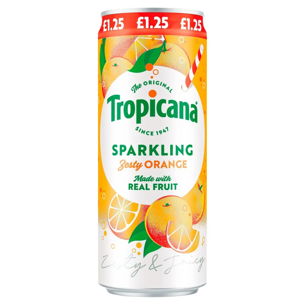 Tropicana sparkling zesty orange juice £1.25