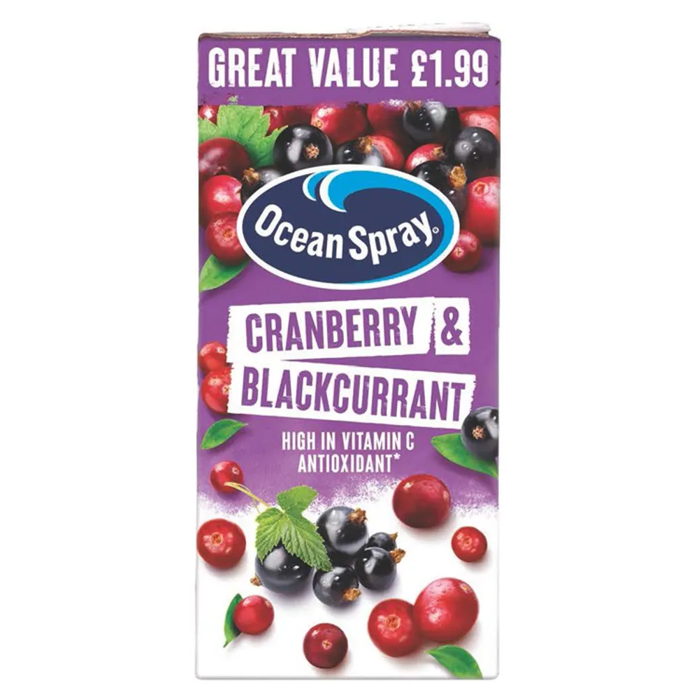 Ocean spray cranberry & blackcurrant pm £1.99