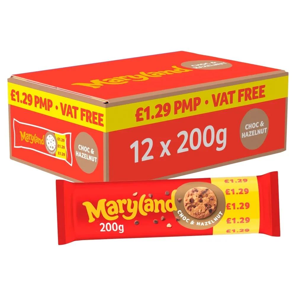 Maryland choco chip&hazelnut cookies pmp £1.59