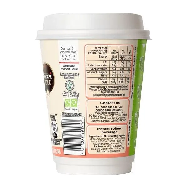 Nescafe&go cappuccino unsweetened paper cup