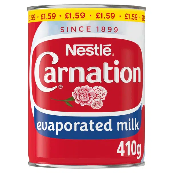Nestle carnation evaporated milk pm£1.59