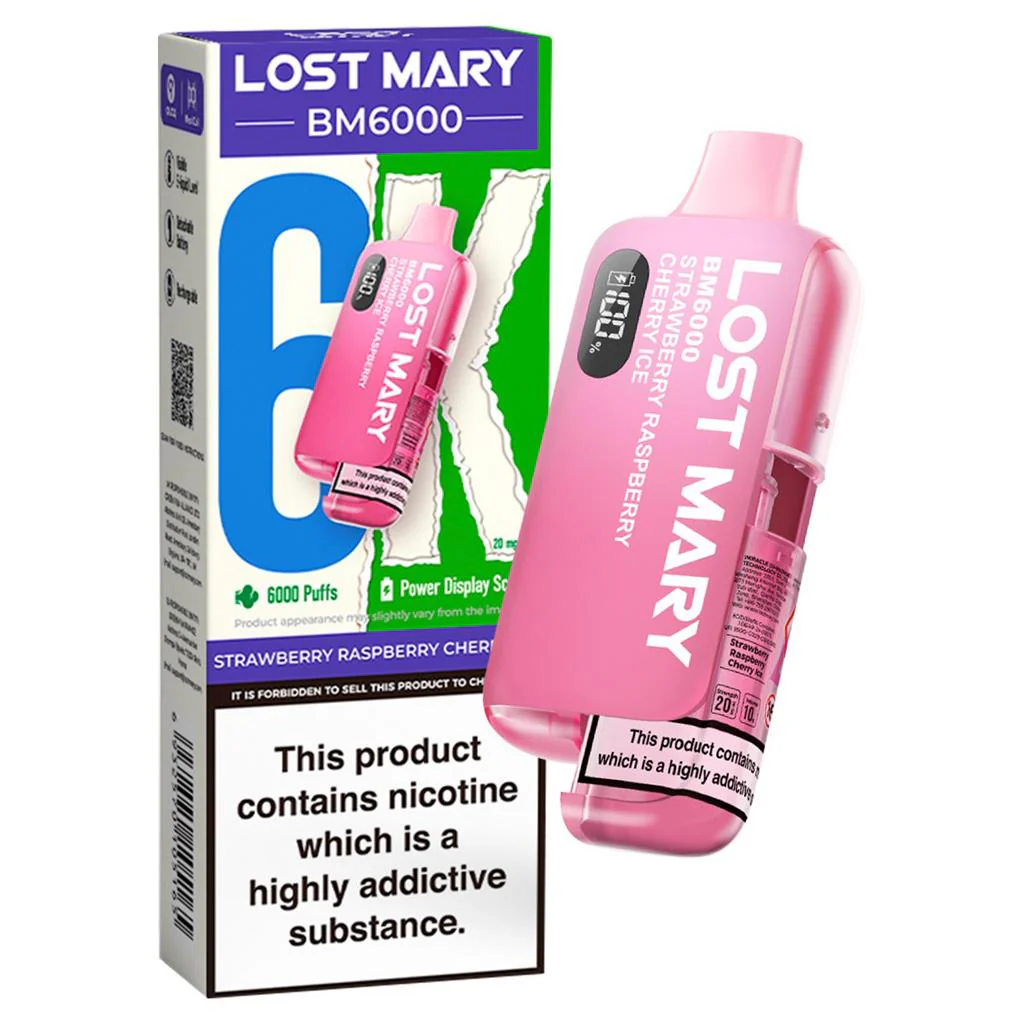 Lost Mary bm6000 Strawberry Raspberry Cherry Ice P